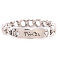 Tiffany & Co. Anello a catena A Link in oro bianco 18 carati con diamanti
