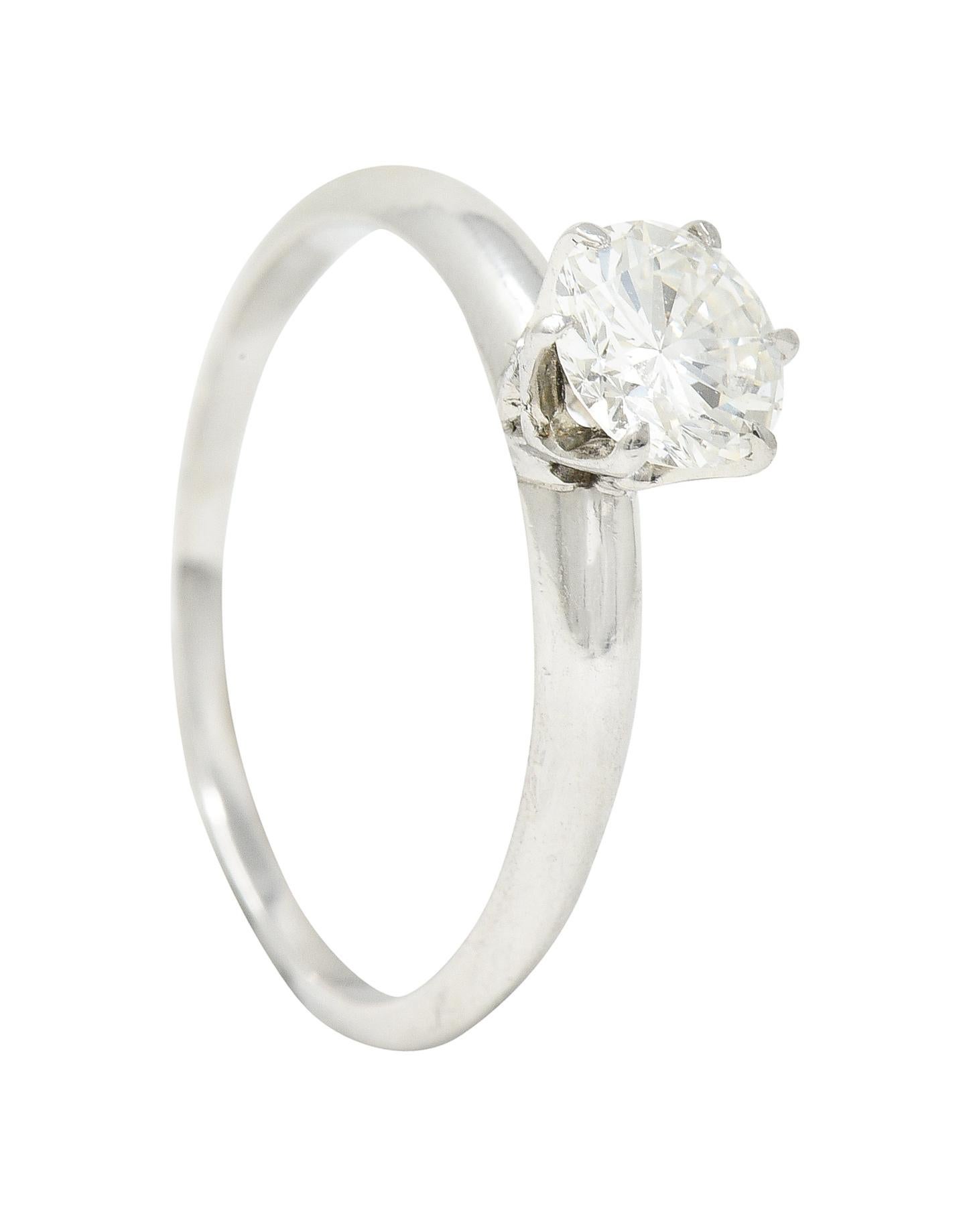 Tiffany & Co. Mid-Century 0.60 Carat Diamond Platinum Solitaire Engagement Ring For Sale 3