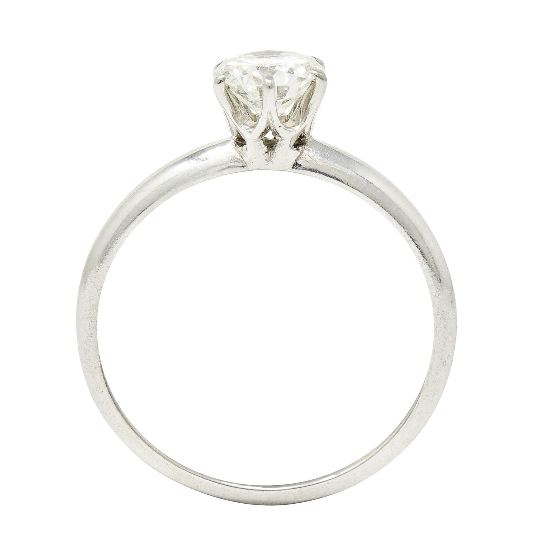 Tiffany & Co. Mid-Century 0.60 Carat Diamond Platinum Solitaire Engagement Ring 1