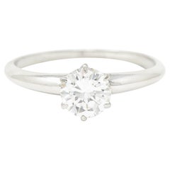 Tiffany & Co. Mid-Century 0.60 Carat Diamond Platinum Solitaire Engagement Ring