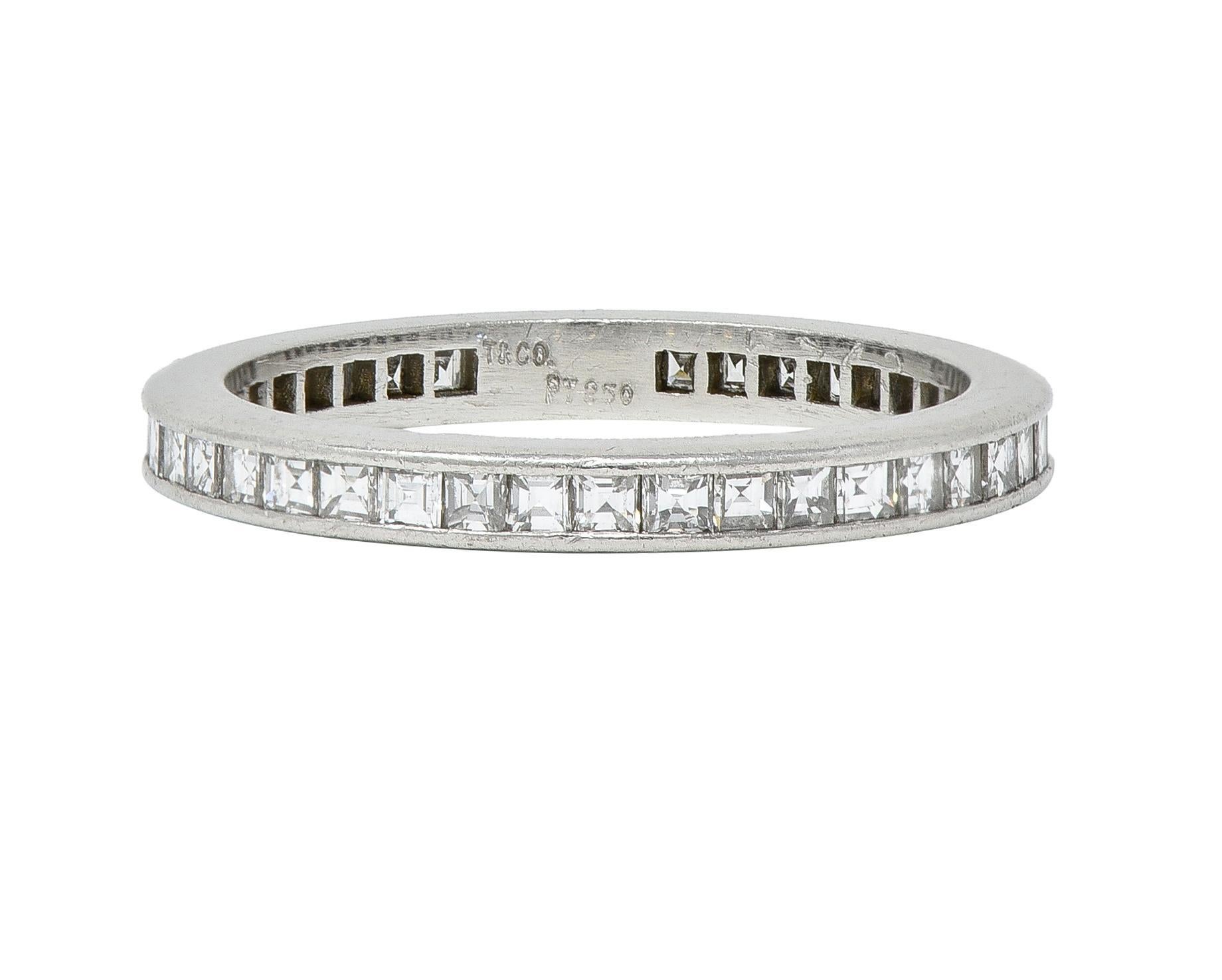 Asscher Cut Tiffany & Co. Mid-Century 0.82 CTW Step-Cut Diamond Platinum Eternity Band Ring