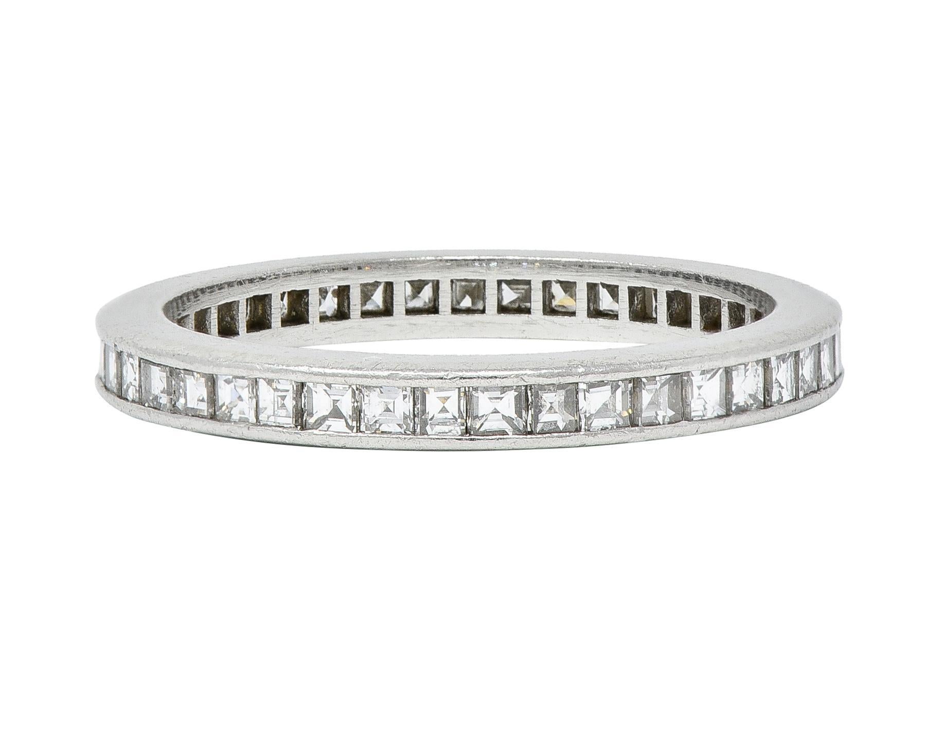 Tiffany & Co. Mid-Century 0.82 CTW Step-Cut Diamond Platinum Eternity Band Ring 2