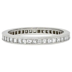 Vintage Tiffany & Co. Mid-Century 0.82 CTW Step-Cut Diamond Platinum Eternity Band Ring