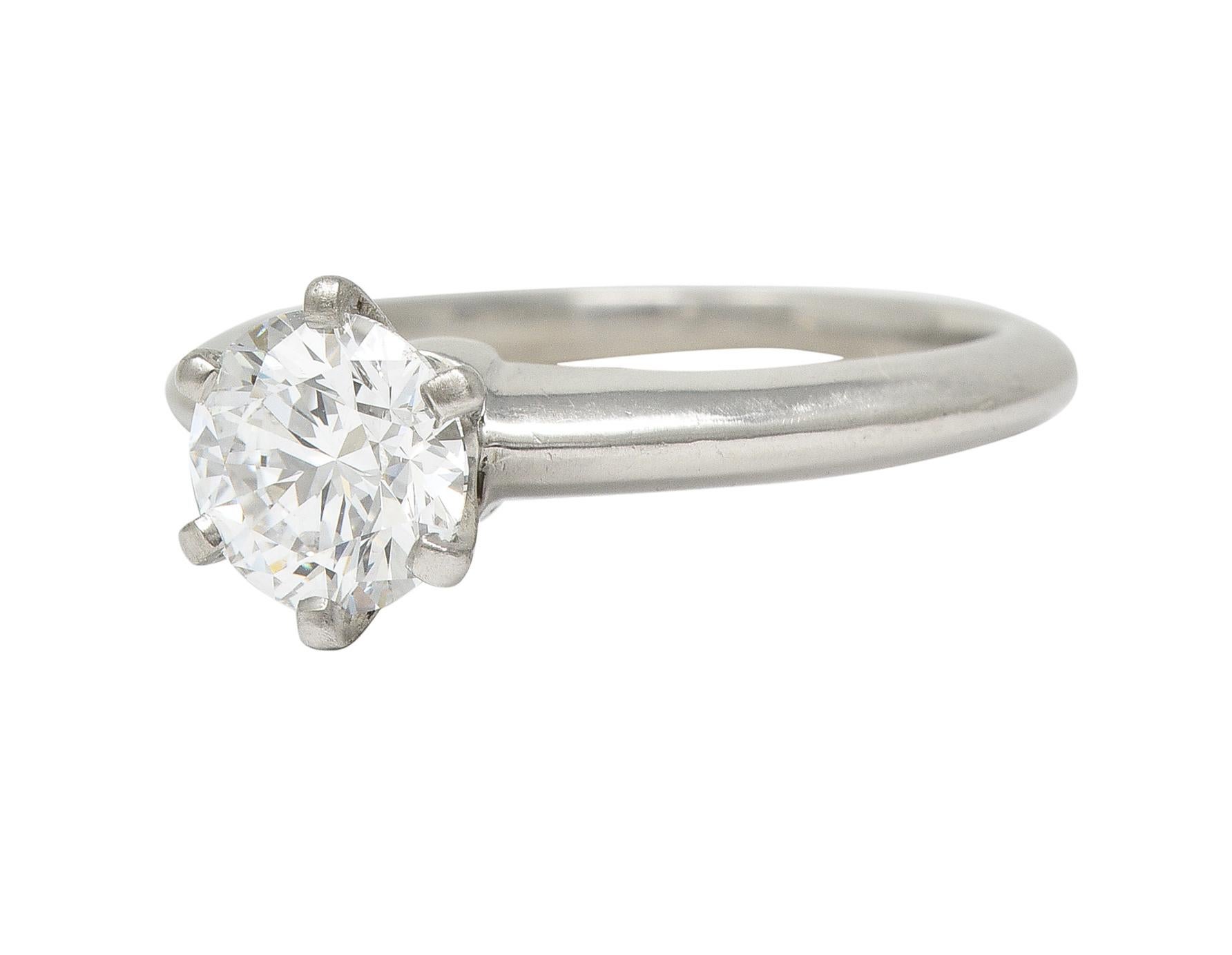 Tiffany & Co. Mid-Century 1.06 CTW Transitional Cut Diamond Engagement Ring GIA For Sale 1