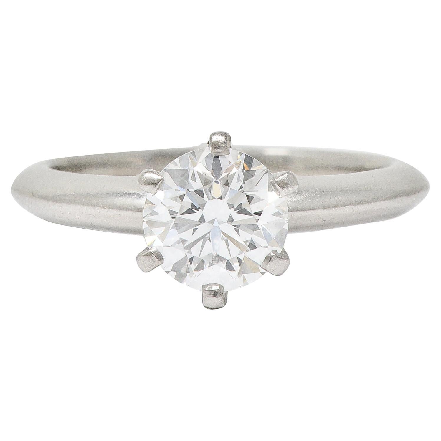 Tiffany & Co. Mid-Century 1.06 CTW Transitional Cut Diamond Engagement Ring GIA For Sale