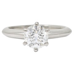 Retro Tiffany & Co. Mid-Century 1.06 CTW Transitional Cut Diamond Engagement Ring GIA