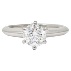 Tiffany & Co. Mid-Century 1,06 CTW Diamant-Verlobungsring im Übergangsschliff GIA