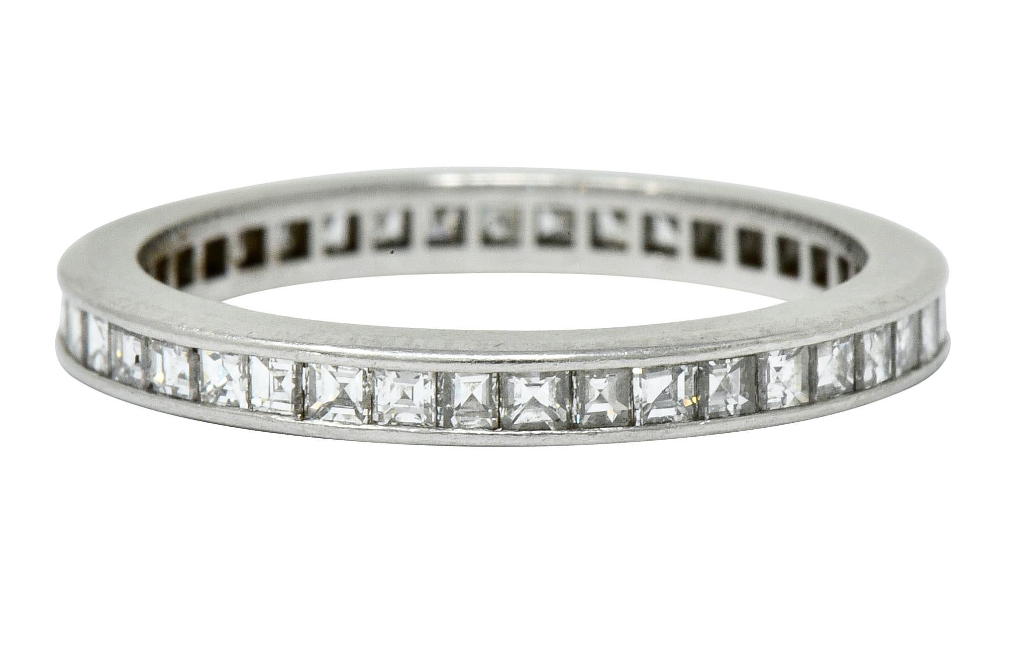 Retro Tiffany & Co. Midcentury 1.25 Carat Diamond Platinum Eternity Band Stack Ring