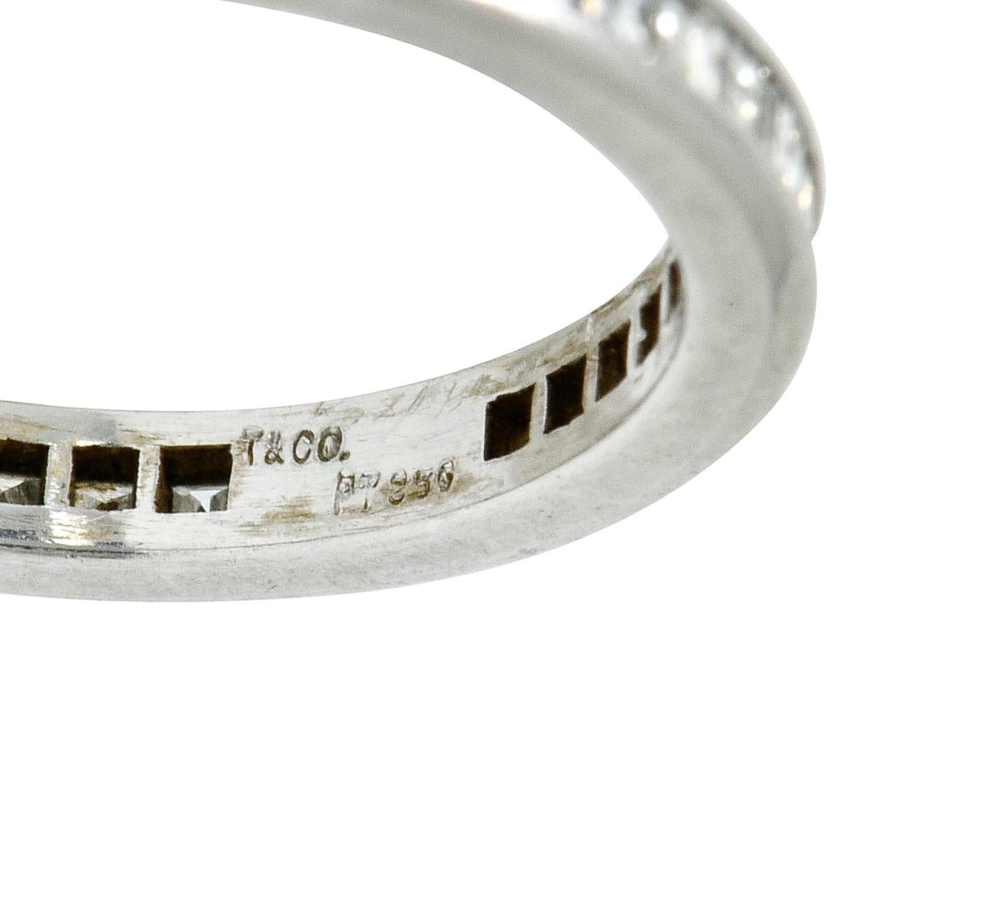 Tiffany & Co. Midcentury 1.25 Carat Diamond Platinum Eternity Band Stack Ring In Excellent Condition In Philadelphia, PA