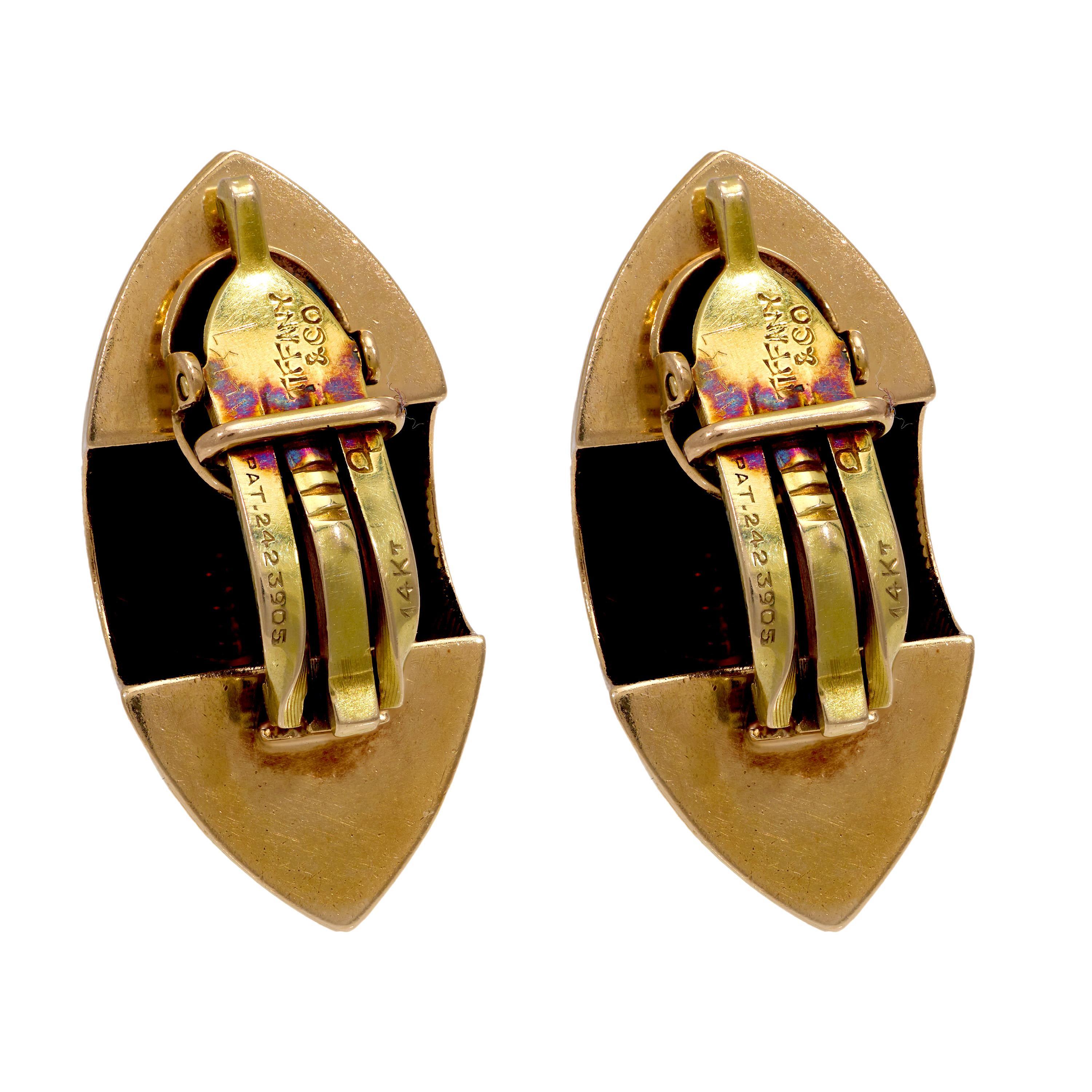 Women's Tiffany & Co. mid century 14k yellow gold fluted 