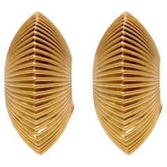 Tiffany & Co. mid century 14k yellow gold fluted "shrimp" earrings