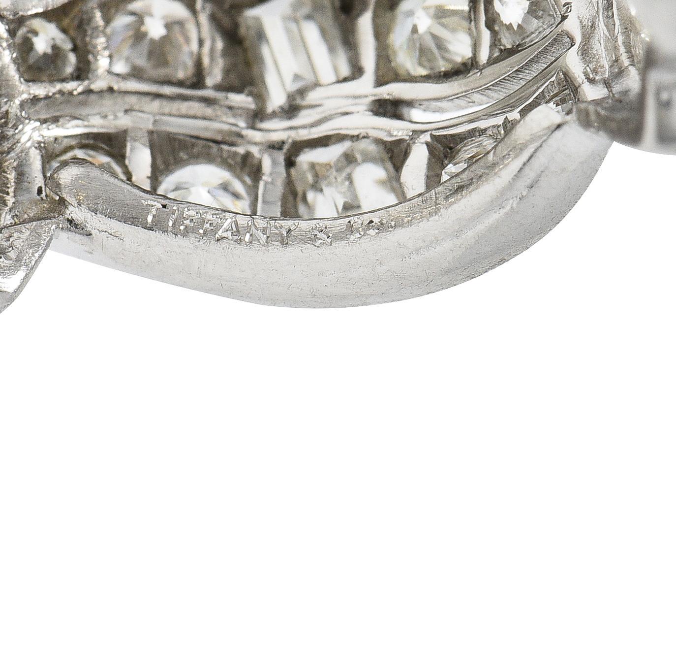 Women's or Men's Tiffany & Co. Mid-Century 2.44 CTW Diamond Platinum Marquise Ribbon Band Ring