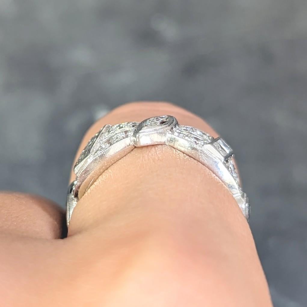 Tiffany & Co. Mid-Century 2.44 CTW Diamond Platinum Marquise Ribbon Band Ring 4