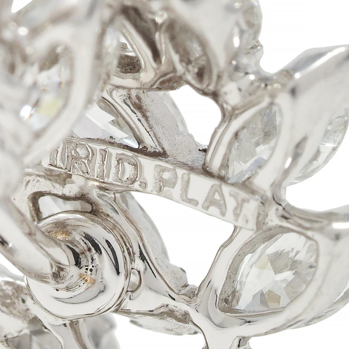 Tiffany & Co. Mid-Century 4,14 CTW Diamant Platin Blattwerk Sprühohrringe im Angebot 6