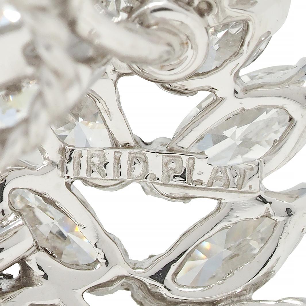 Tiffany & Co. Mid-Century 4,14 CTW Diamant Platin Blattwerk Sprühohrringe im Angebot 3