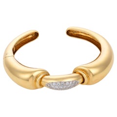 Tiffany & Co. Mid Century diamond 18k yellow gold cuff bracelet