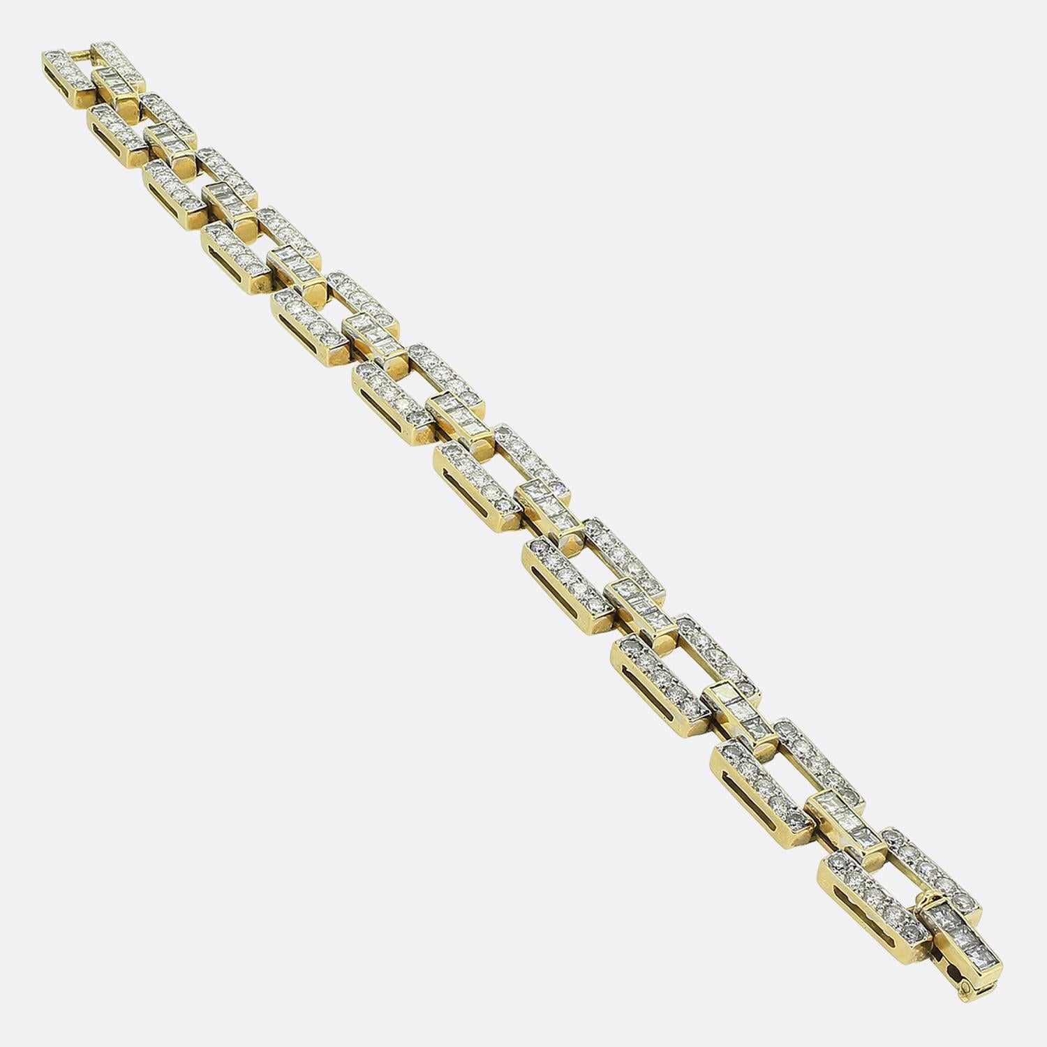 Tiffany & Co. Pulsera de diamantes de mediados de siglo Corte brillante en venta