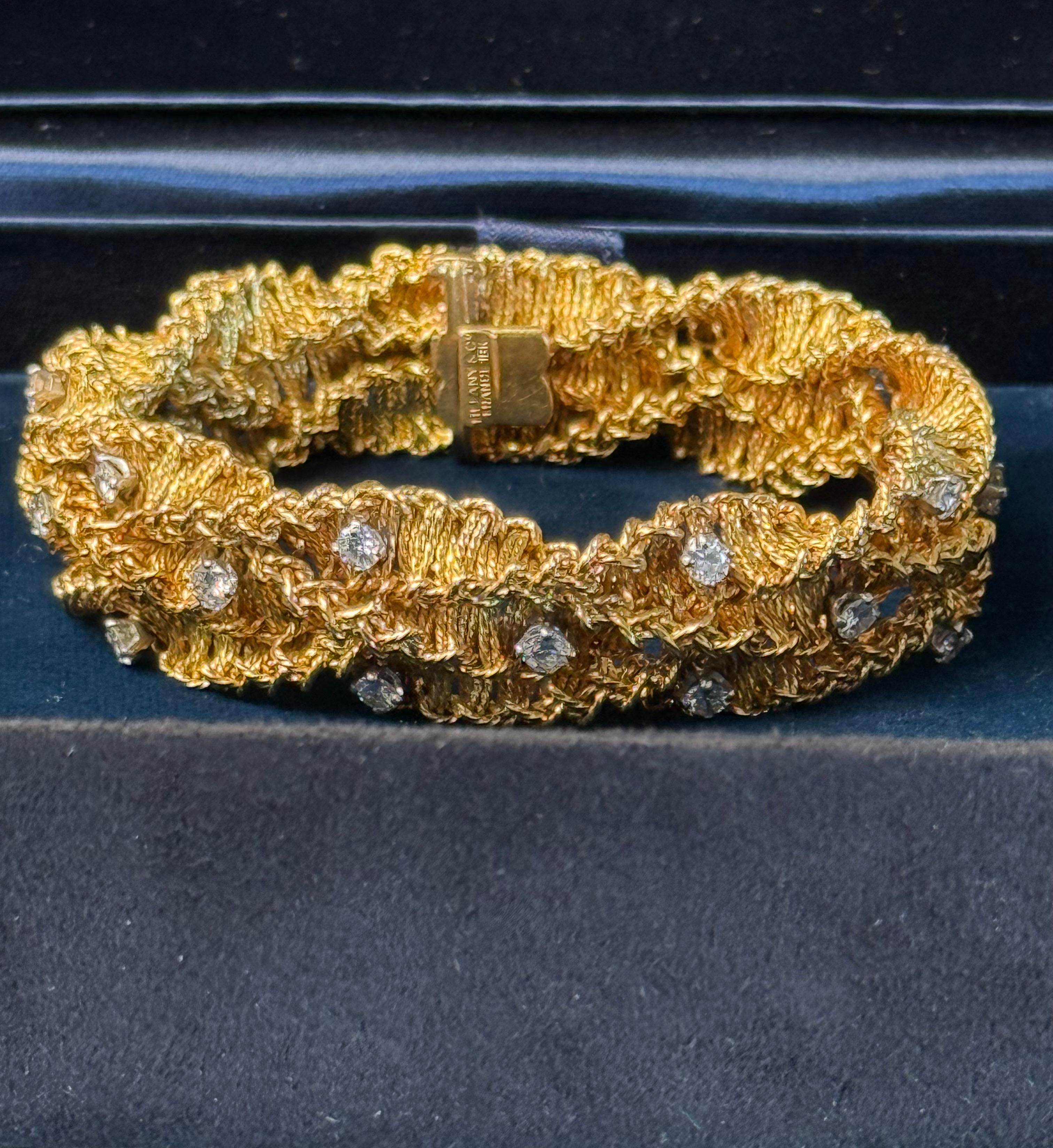 Tiffany & Co Pulsera de diamantes de mediados de siglo Francia Corte brillante en venta