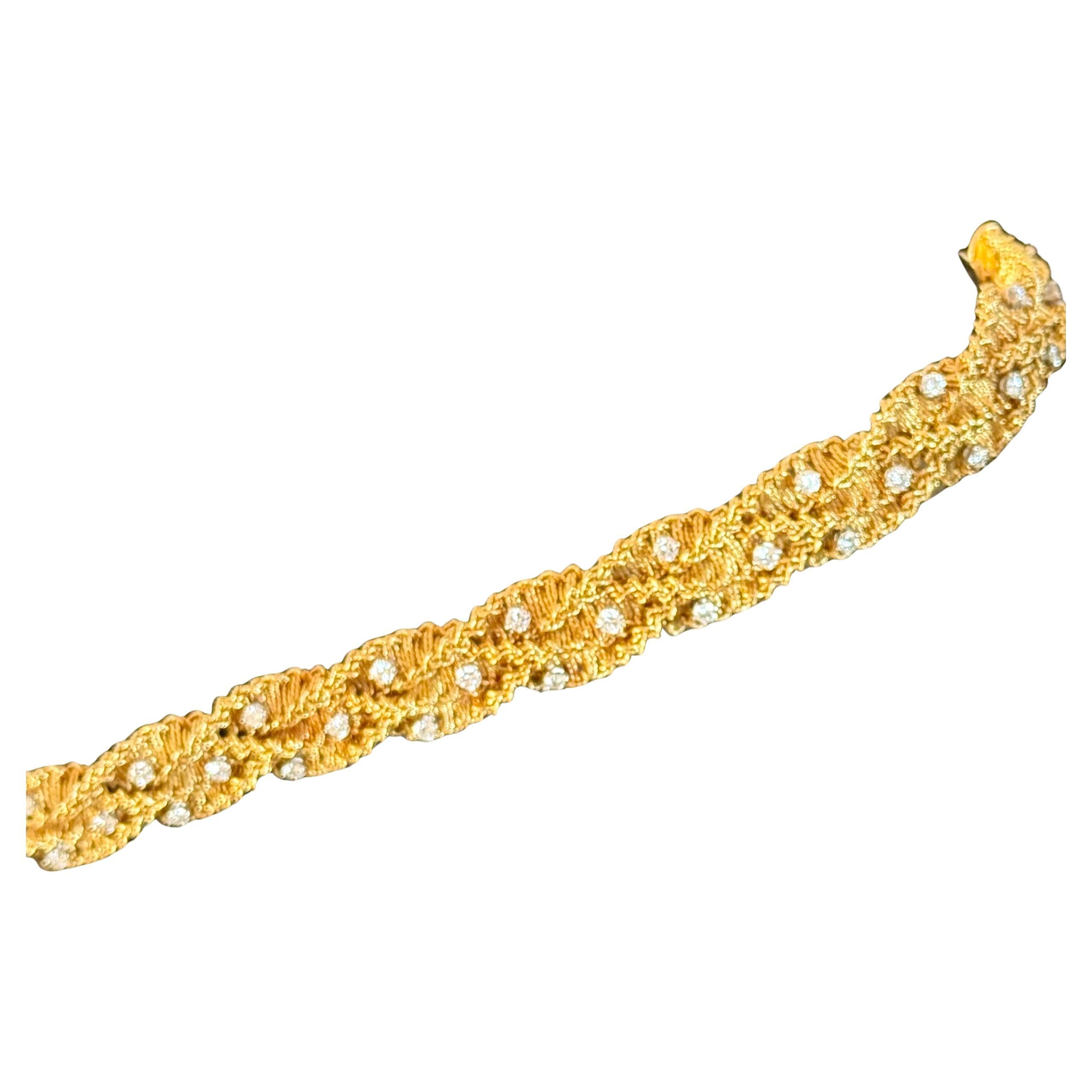 Tiffany & Co Pulsera de diamantes de mediados de siglo Francia en Bueno estado para la venta en Beverly Hills, CA