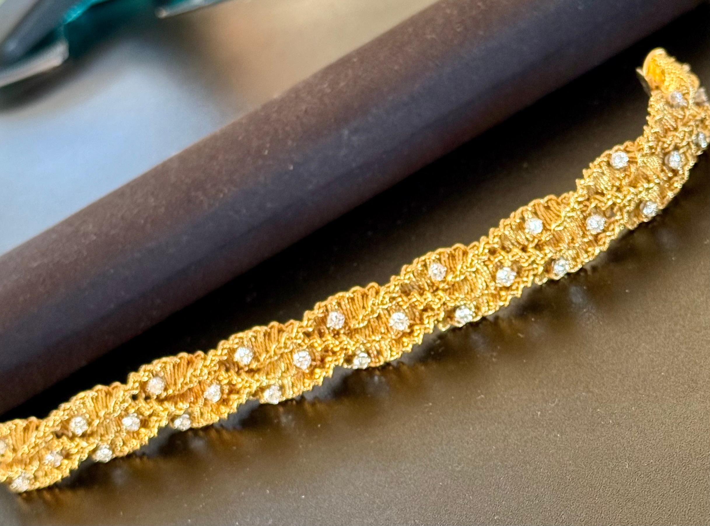 Tiffany & Co Pulsera de diamantes de mediados de siglo Francia en venta 1