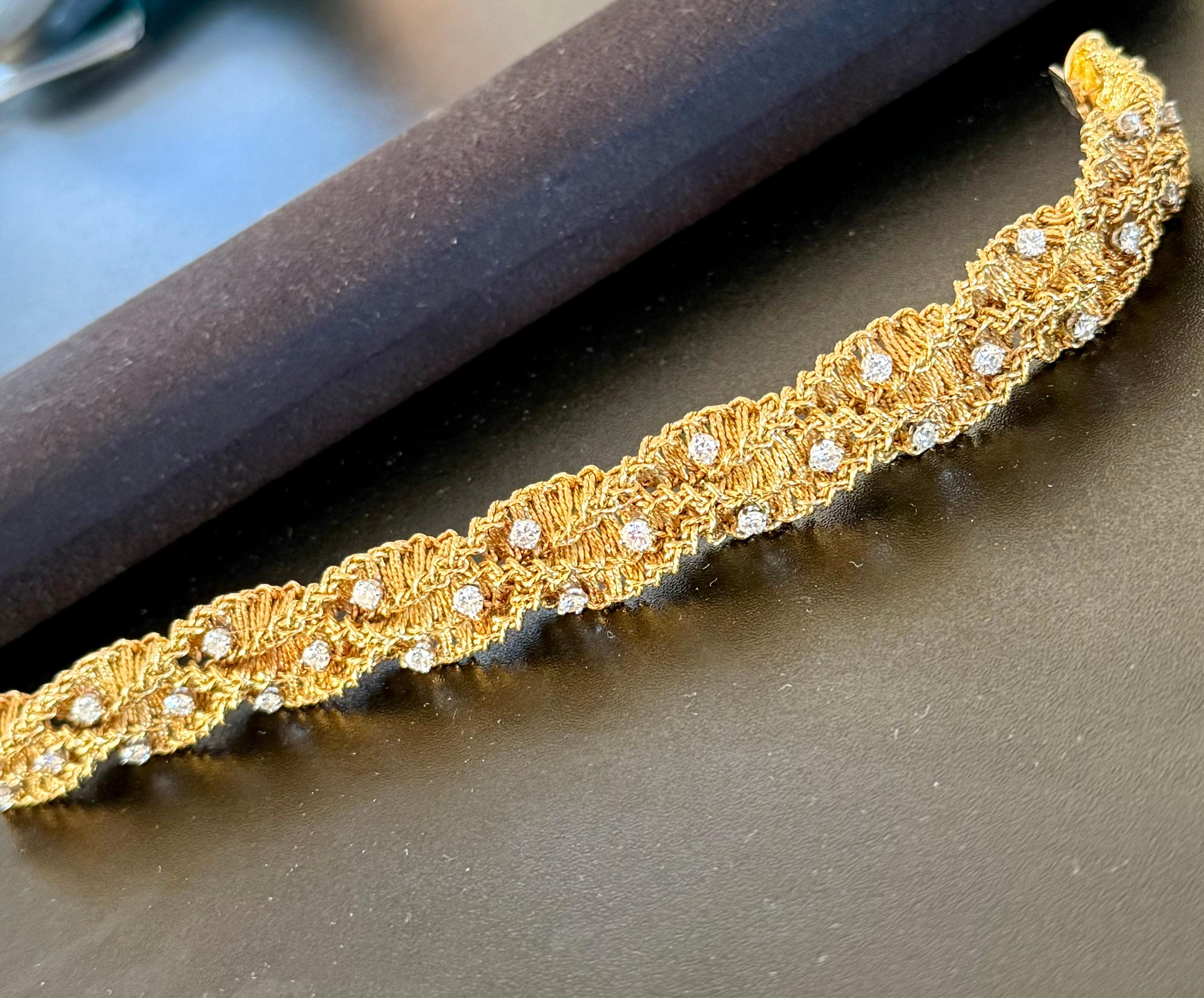 Tiffany & Co Pulsera de diamantes de mediados de siglo Francia en venta 2