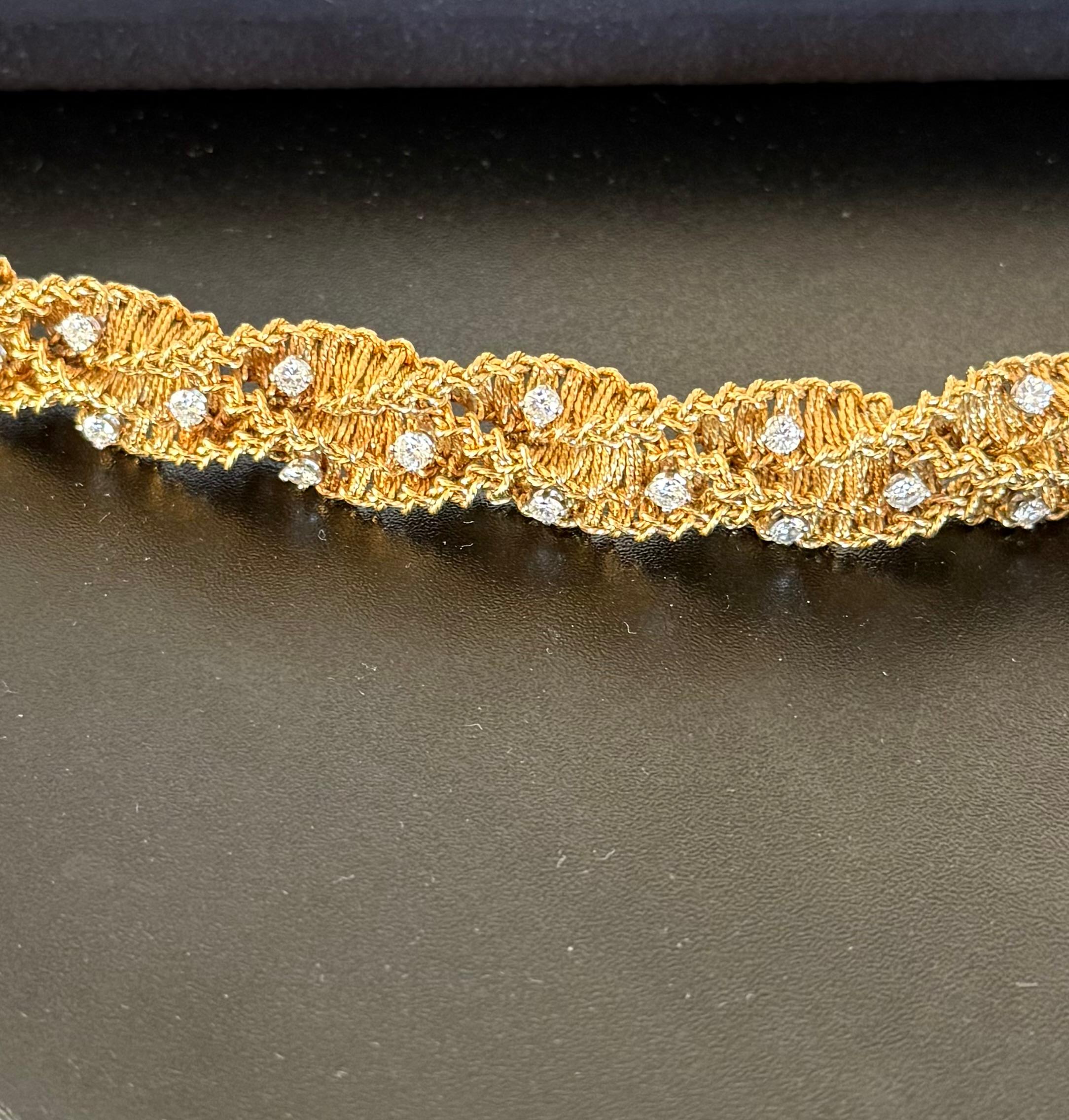 Tiffany & Co Pulsera de diamantes de mediados de siglo Francia en venta 3