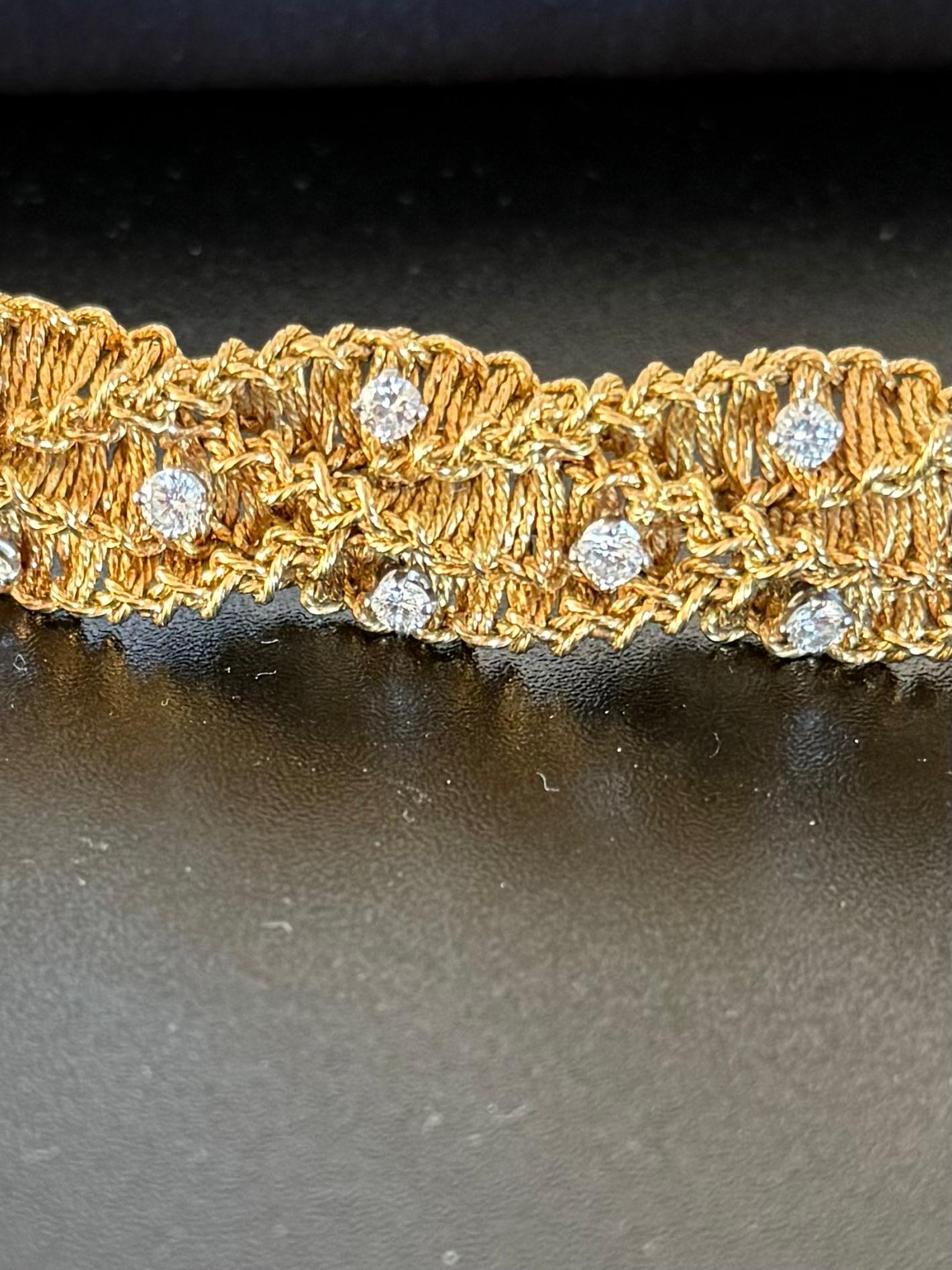 Tiffany & Co Pulsera de diamantes de mediados de siglo Francia en venta 4