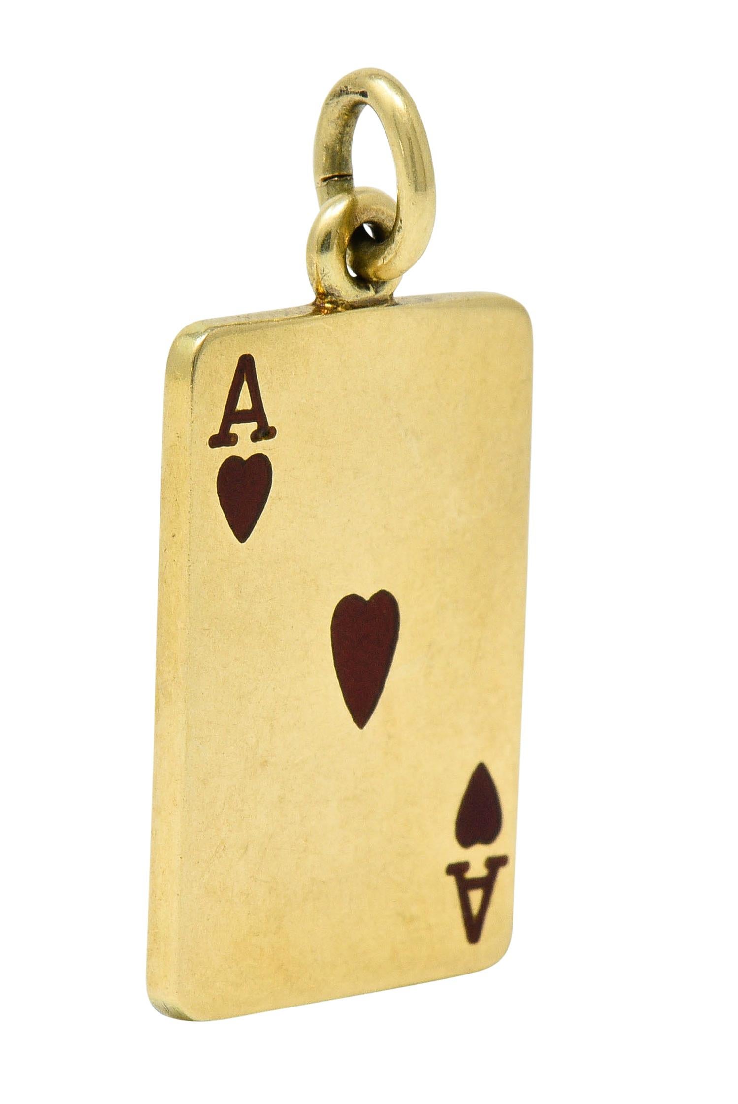 与え GIPSolid 14k Yellow Gold LAS VEGAS Playing Cards Charm