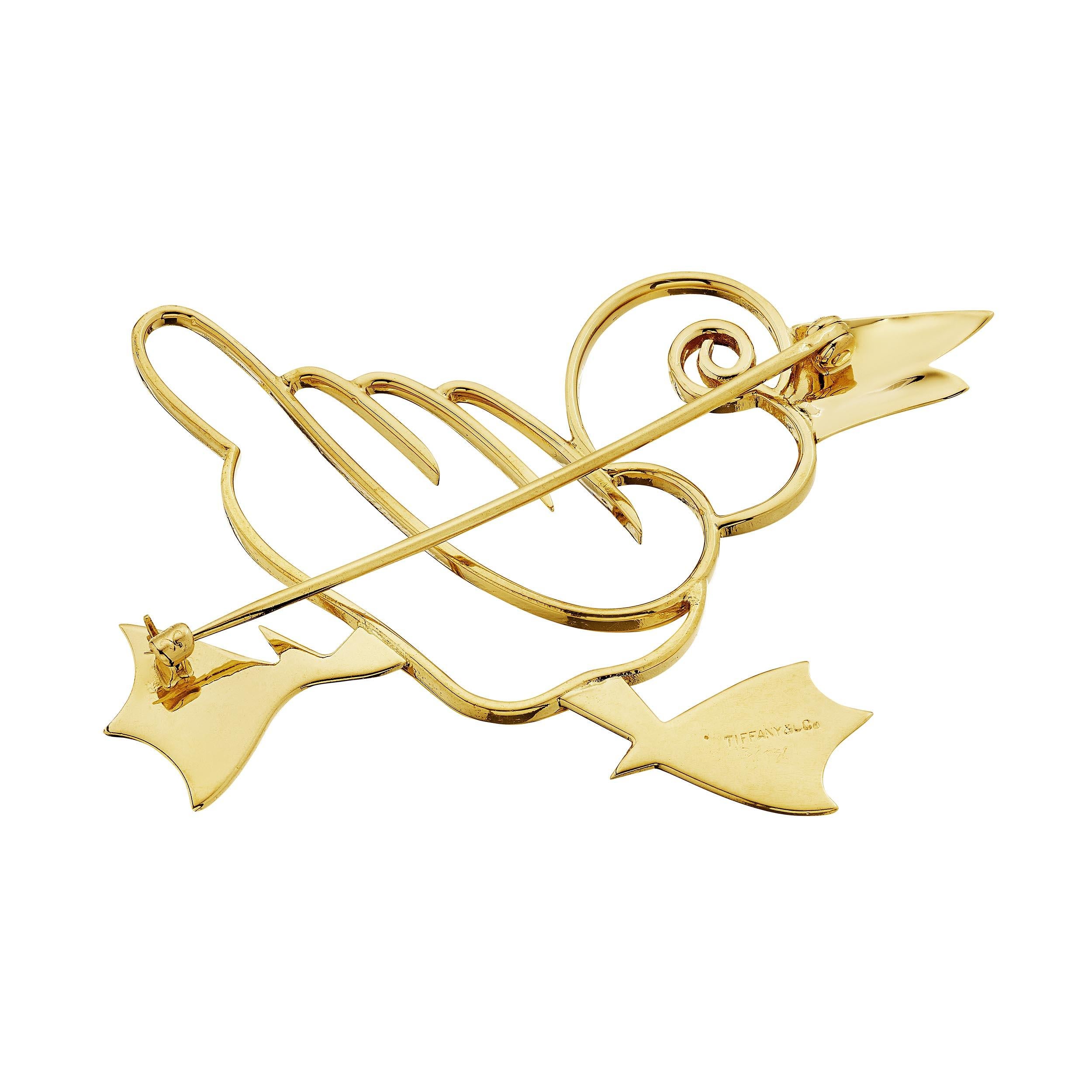 Modernist Tiffany & Co. Mid-Century Gold Duck Brooch