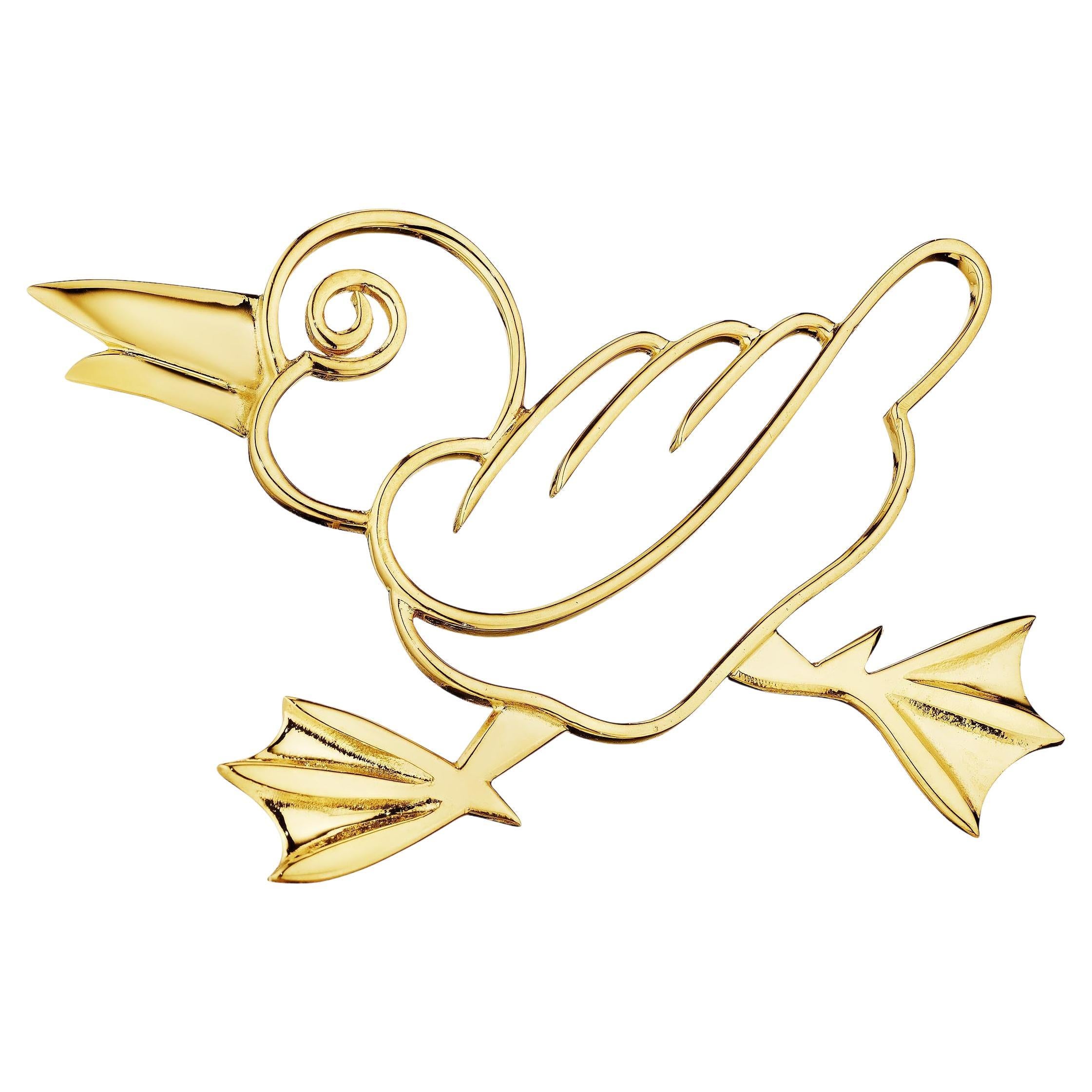 Tiffany & Co. Mid-Century Gold Duck Brooch