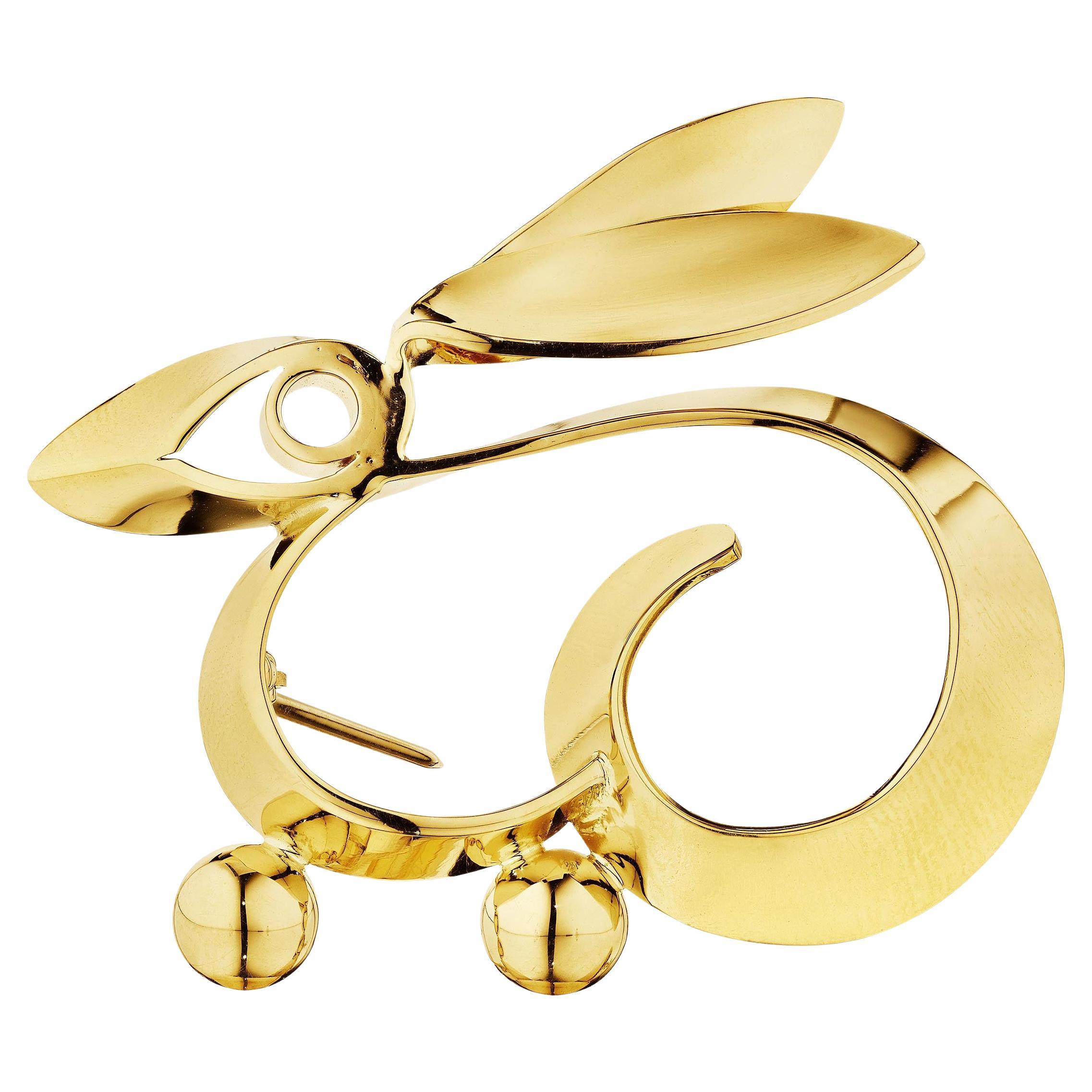 Tiffany & Co. Mid-Century Gold Rabbit Brooch