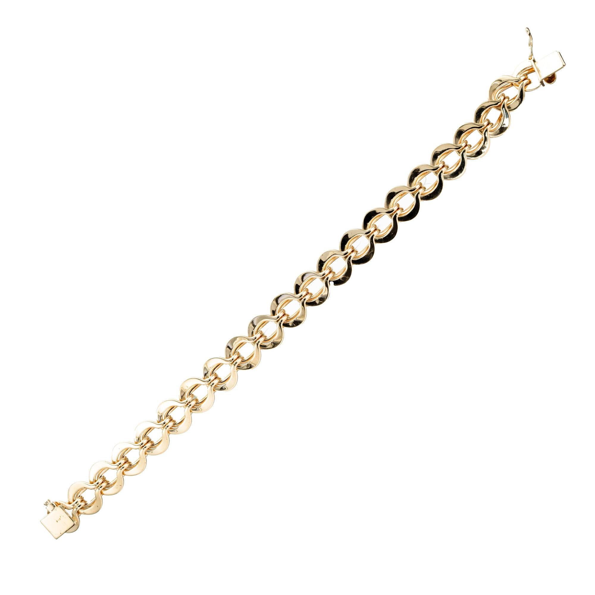 Women's Tiffany & Co Mid-Century Yellow Gold Fancy Link Bracelet  For Sale