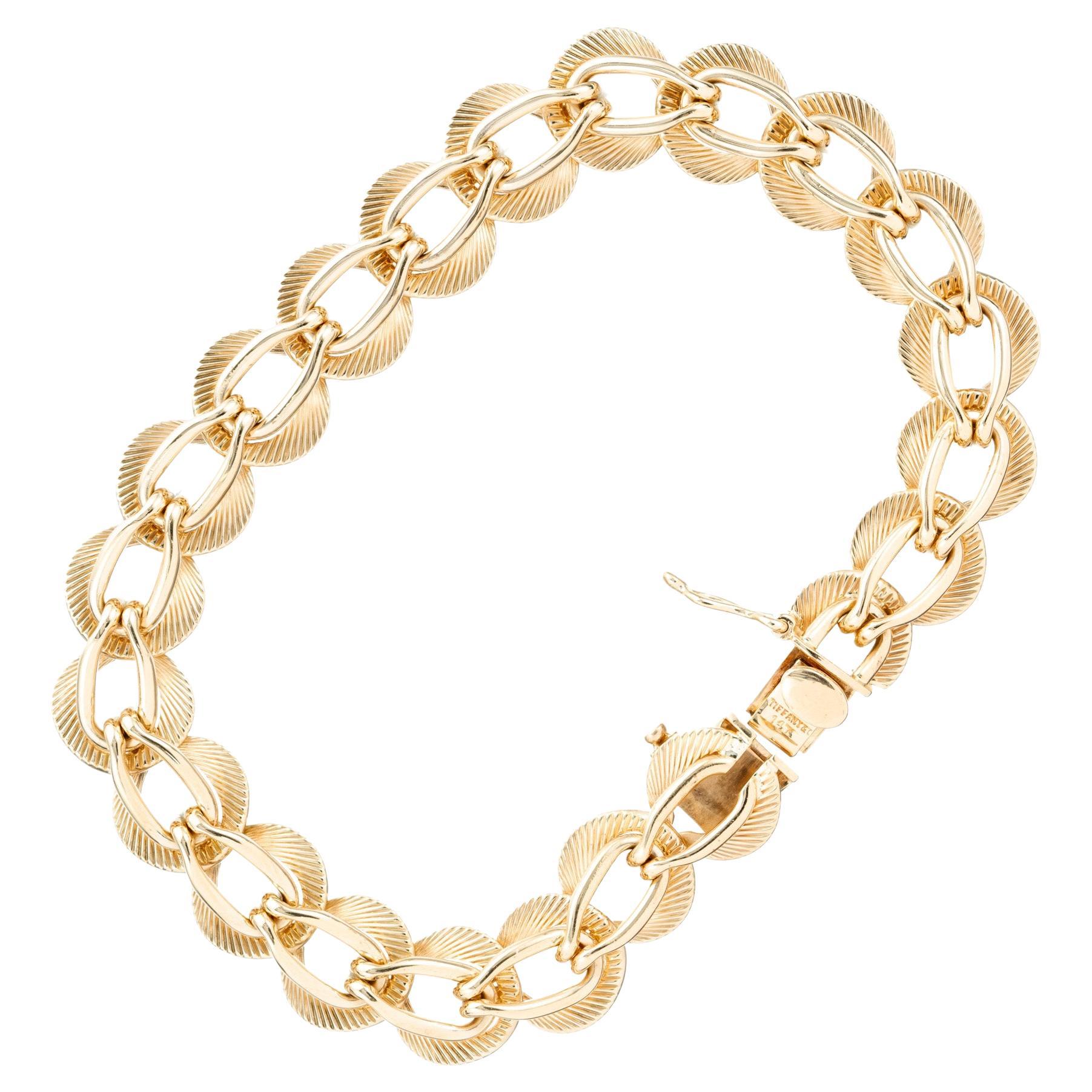 Tiffany & Co Mid-Century Yellow Gold Fancy Link Bracelet  For Sale