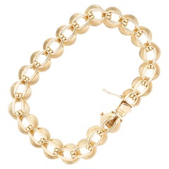 Retro Tiffany & Co Mid-Century Yellow Gold Fancy Link Bracelet 