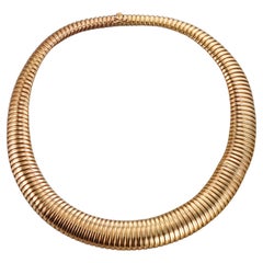 Tiffany & Co Midcentury Gold Tubogas Style Necklace