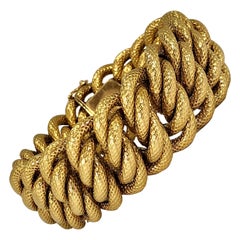 Tiffany & Co. Midcentury Italian Textured Gold Bracelet