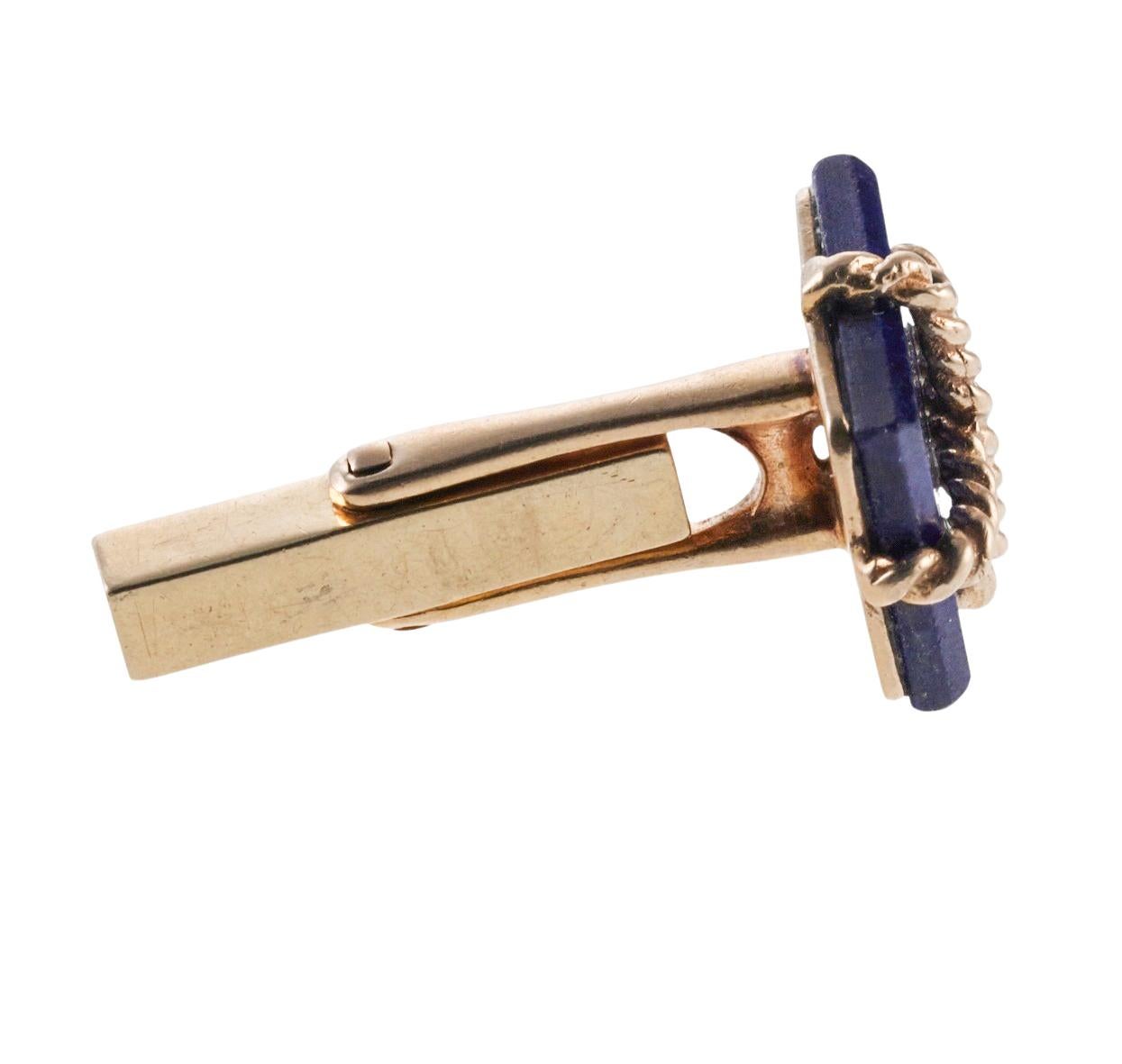 Tiffany & Co Midcentury lapis Lazuli Gold Cufflinks In Excellent Condition For Sale In New York, NY