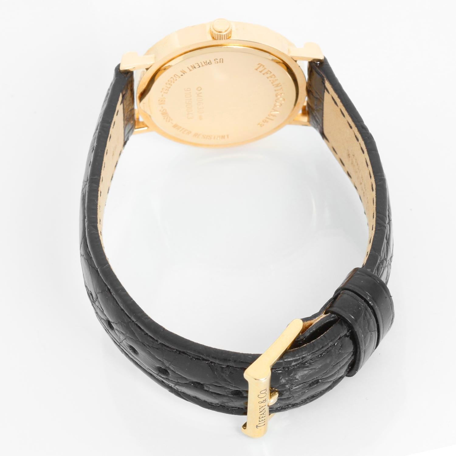Women's or Men's Tiffany & Co. Midsize Atlas 18K Yellow Gold Watch Ref. 0630 For Sale