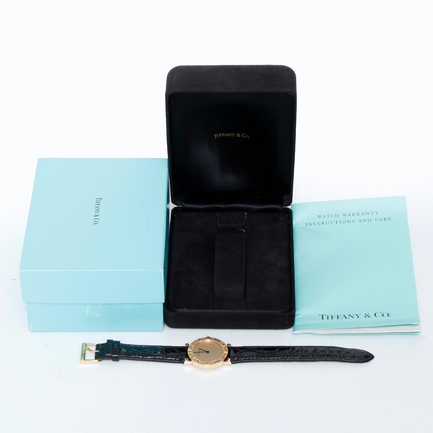 Tiffany & Co. Midsize Atlas 18K Yellow Gold Watch Ref. 0630 For Sale 2