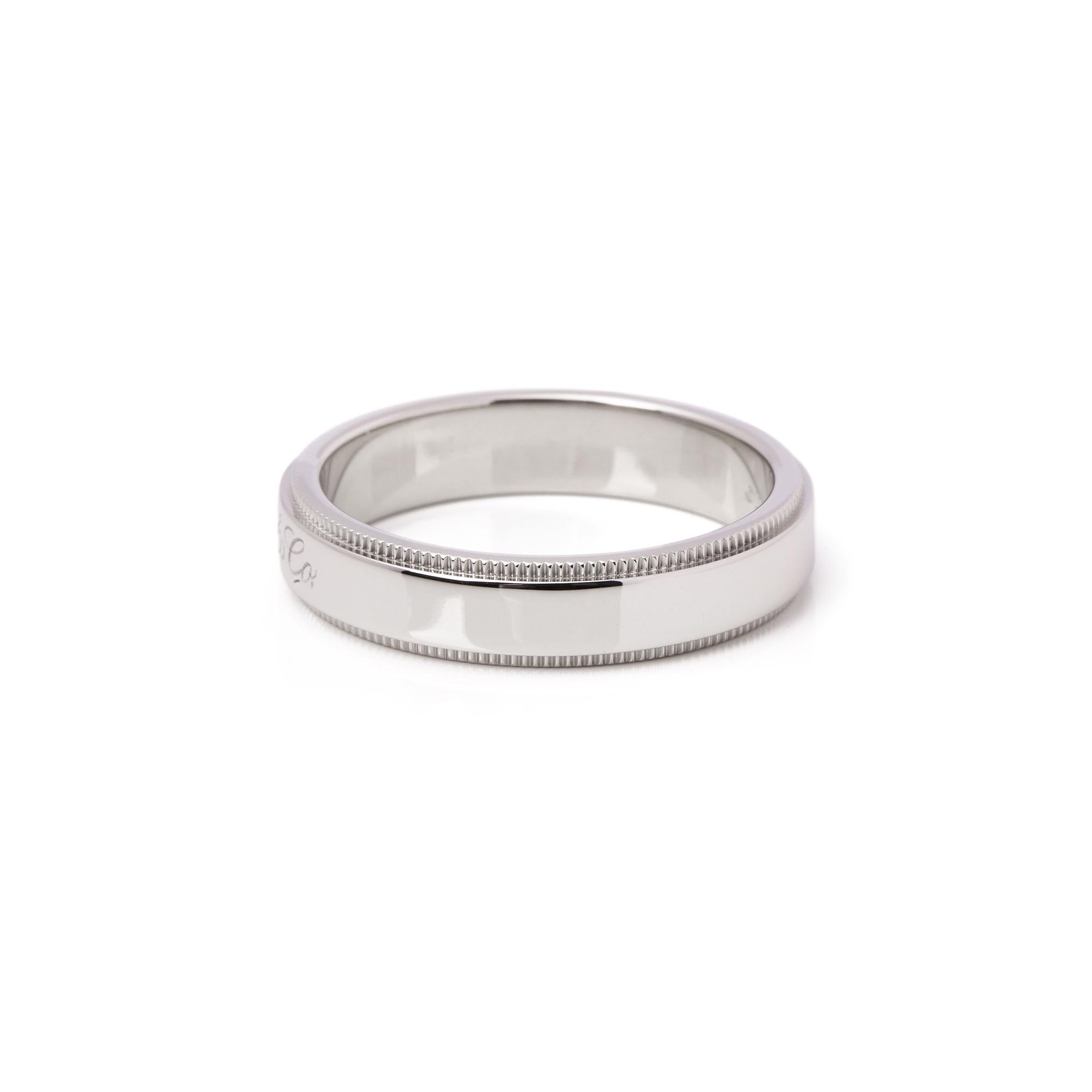 Tiffany & Co. Milgrain Platinum Band Ring (Zeitgenössisch) im Angebot