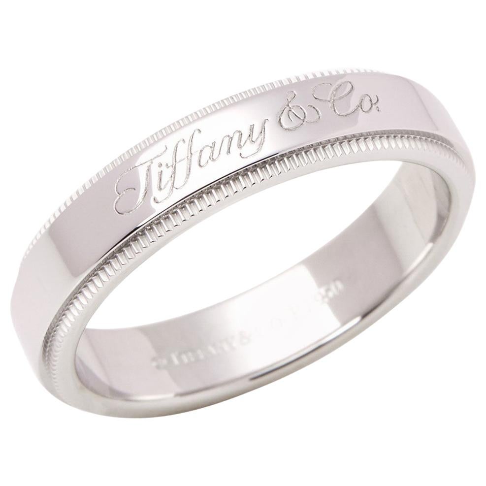Tiffany & Co. Milgrain Platinum Band Ring