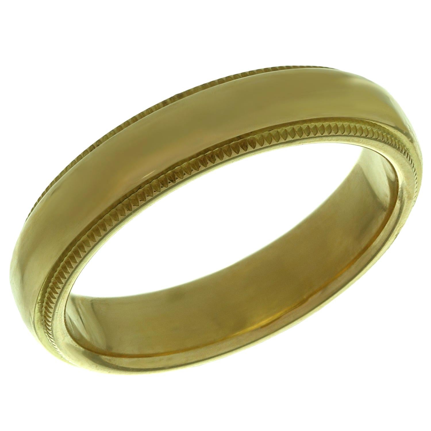 Tiffany & Co. Milgrain Yellow Gold Wedding Band Ring