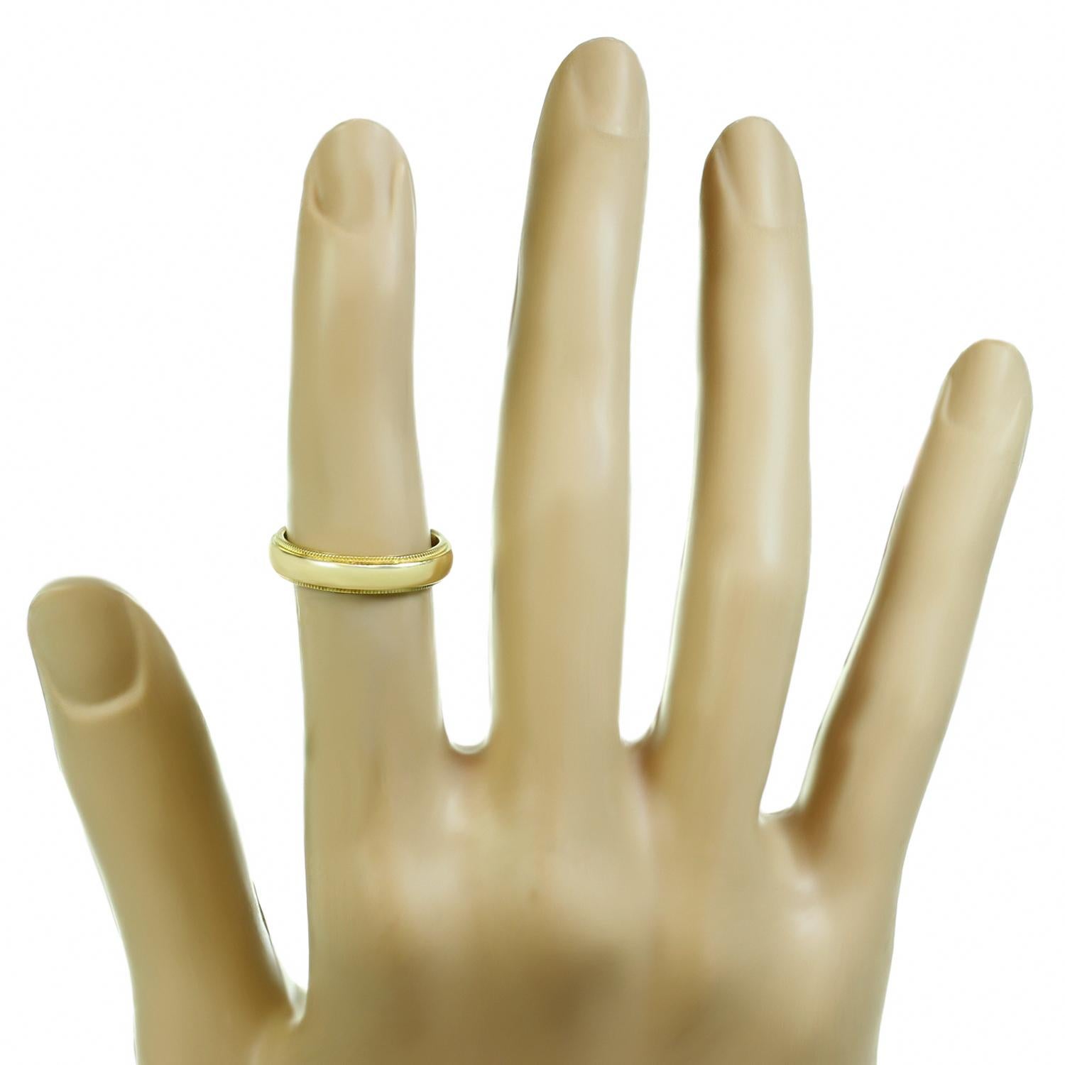 Tiffany & Co. Ehering aus Gelbgold mit Maserung im Zustand „Hervorragend“ im Angebot in New York, NY