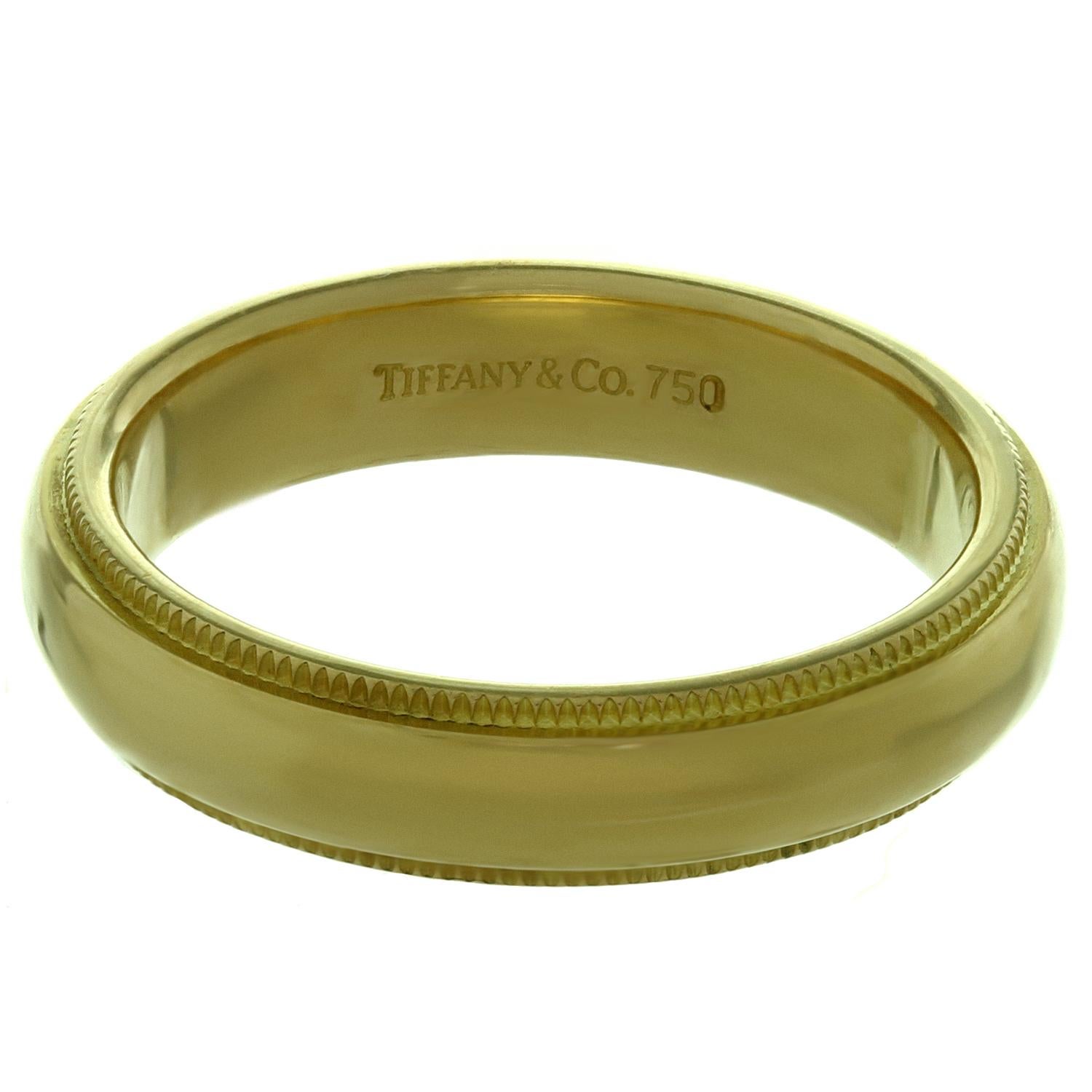 Tiffany & Co. Alliance en or jaune milgrain Unisexe en vente