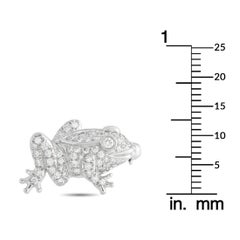 Tiffany & Co. Mini 18K White Gold Diamond Frog Brooch