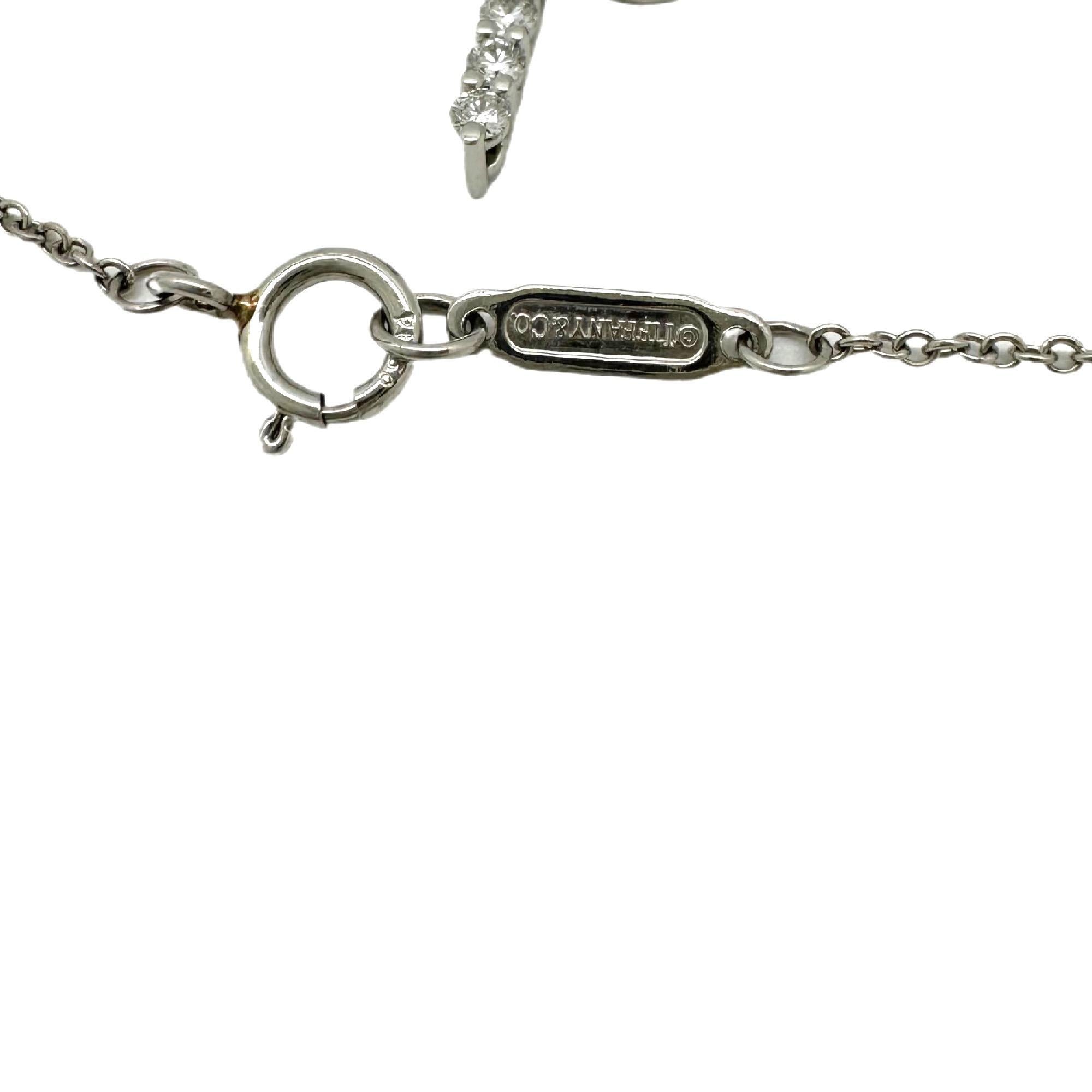 Women's or Men's Tiffany & Co. Mini Diamond Cross Pendant in Platinum