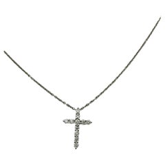 Tiffany & Co. Mini Diamond Cross Pendant in Platinum
