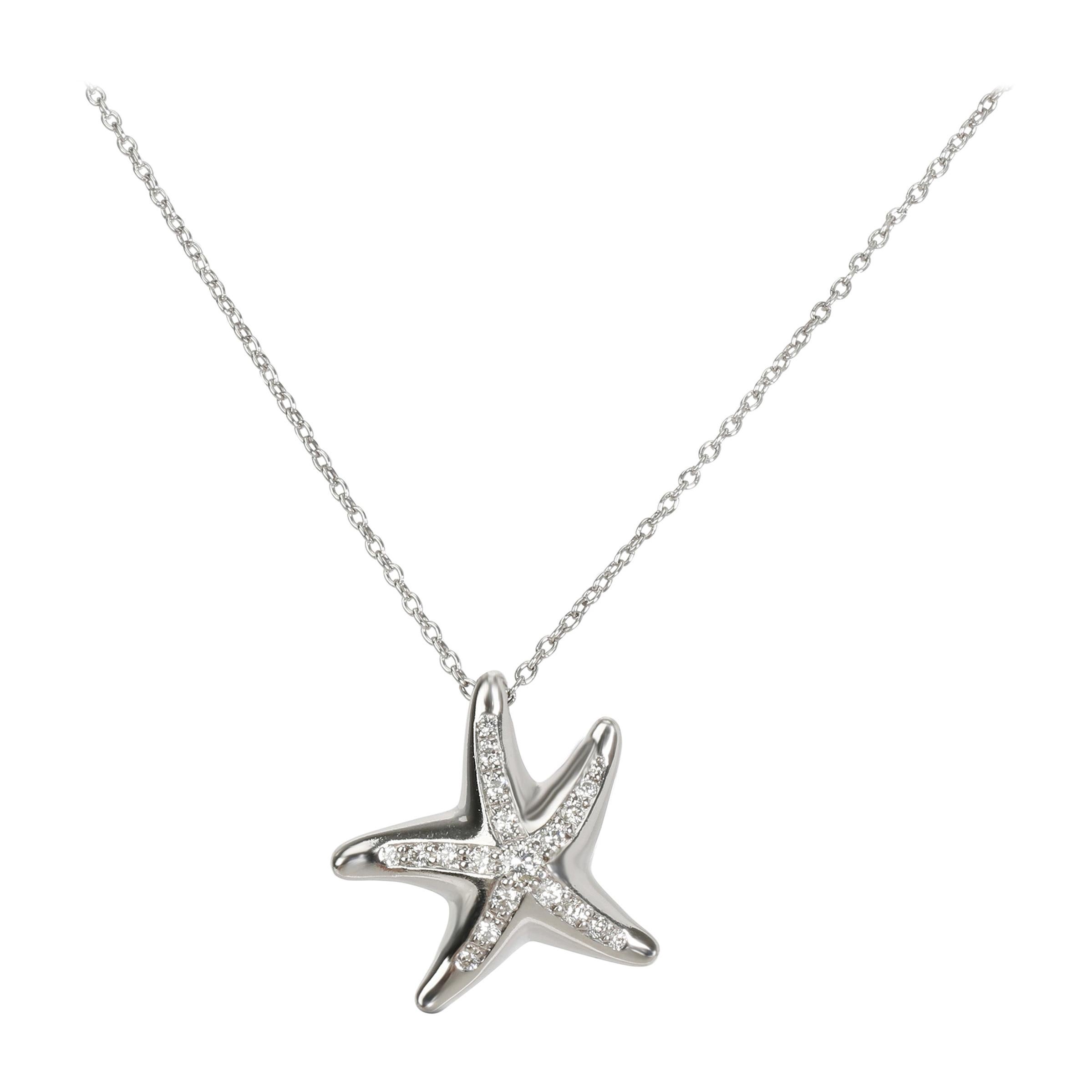 Tiffany & Co. Mini-Mini Starfish Diamond Pendant in Platinum 0.13 Carat