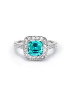 Tiffany & Co Mint Green Tourmaline & Diamond ring