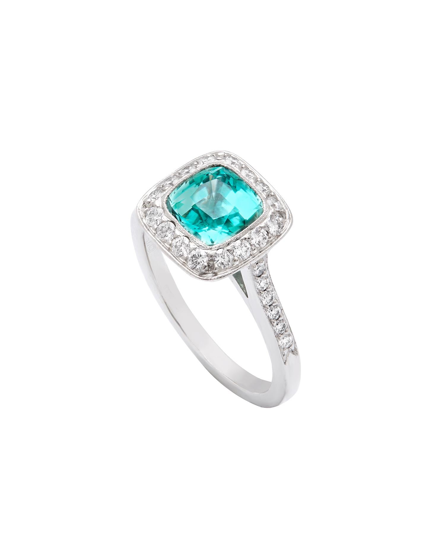 For Sale:  Tiffany & Co Mint Green Tourmaline & Diamond ring 4